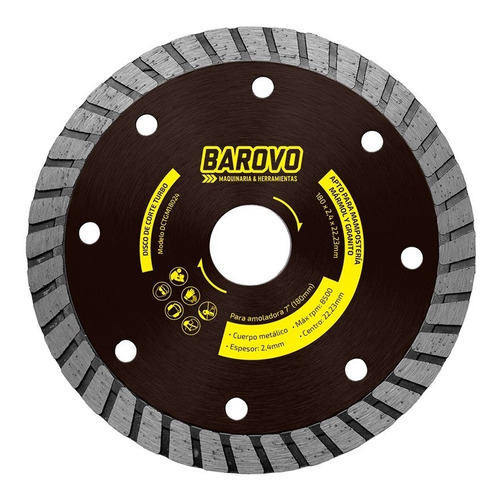 Disco Diamante Turbo Granito Y Marmol 180 Barovo Dctgm18024