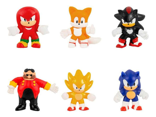 Goo Jit Zu Pack Sonic Com 6 Mini Bonecos Elásticos