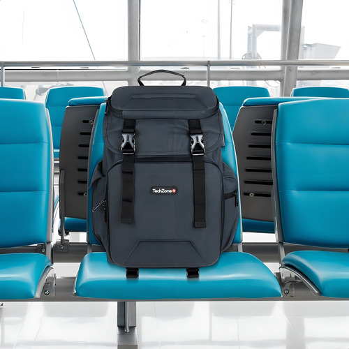Mochila Techzone Gris Glory Para Laptop 15.6 Con Puerto Usb