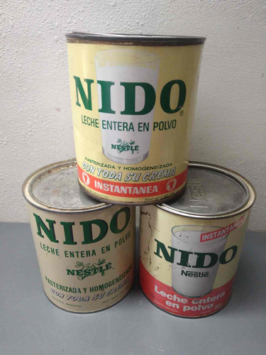 Lote Antiguas Latas Vacías De Leche Nido Año 1973 (Usado)