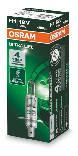 Imagem 5 de 6 de Par Lâmpada H1 Osram Ultra Life 3200k 55w12v 4x Mais Durável