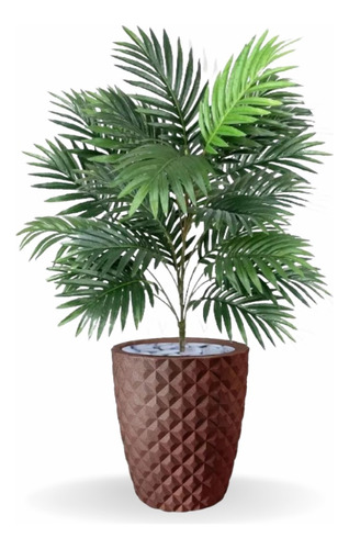 Planta Artificial Palmeira Imperial Com Vaso Bege