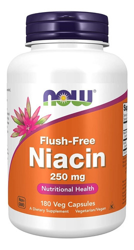 Now Foods I Niacin Vitamina B-3 I 250mg I 180 Veg Capsules