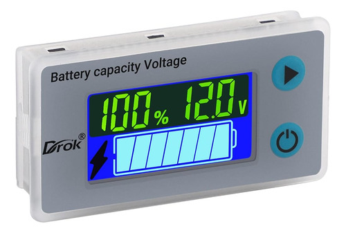 Monitor De Capacidad De Batería De 12v, Drok 10-100v 24v 36v