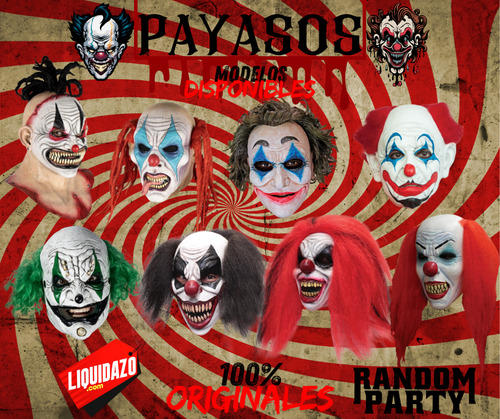 Mascara Payaso Open Ears Pelo Verde Halloween Terror