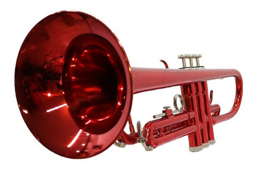 Trompeta Bb Roja Tono Sib Con Estuche Cyruswinds 6418rdcw