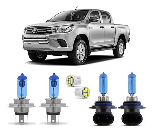 4 Lampada Efeito Xenon Farol Hilux Srv 2016 A 2020 8500k