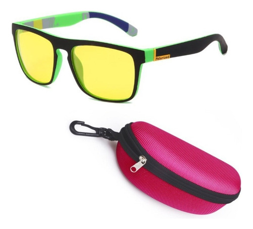 Gafas Vision Nocturna Bleccy Marco Green Gscii Lente Amarillo Varilla Negro Armazón Verde Claro Diseño Hermoso