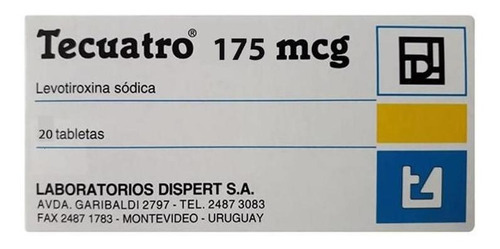 Tecuatro 175mcg X 20 Comprimidos - T4 Levotiroxina