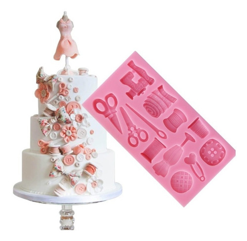 Molde Figuras Costura Silicona Fondant Repostería