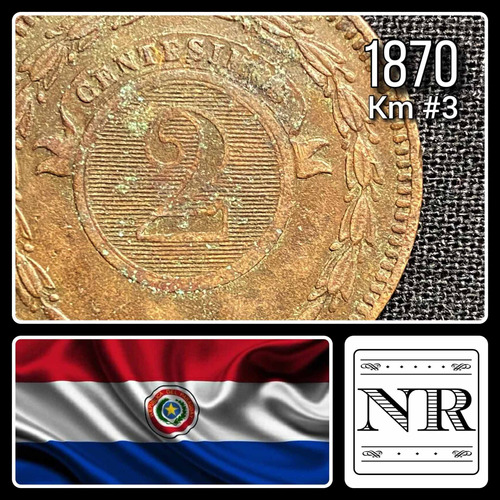 Paraguay - 2 Centésimos - Año 1870 - Km #3 - Estrella