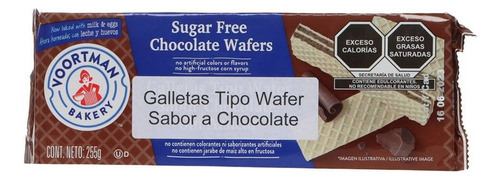 3 Pza Galletas Voortman Sabor Chocolate Sin AzĂșcar 255 G