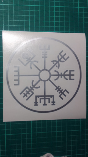 Vinilo Adhesivo Vegvísir Brújula Vikinga Hasta 15 Cm Diámetr