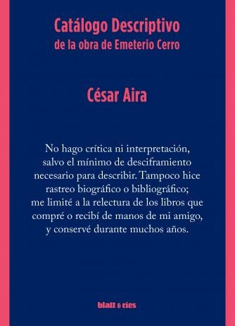 Catalogo Descriptivo De La Obra De Emeterio Cerro - Cesar Ai