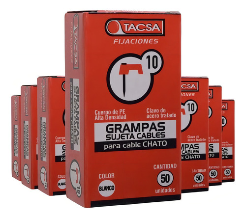 Grampas Sujeta Cable Tacsa N° 10 Clavo De Acero X10 Cajas