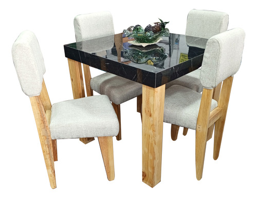 Comedor Marmolizado Silla Reforz, Cuero/terciop. Fábric.