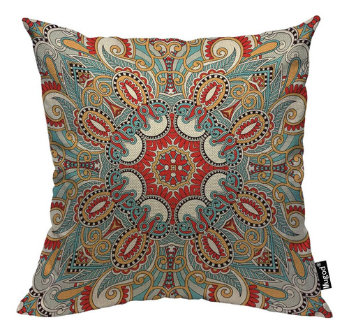 Mugod Funda De Almohada Con Diseño De Flores De Cachemira, T