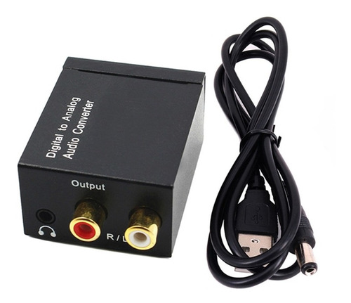  Adaptador Digital Analogo Con Cable Audio Óptico Fibra