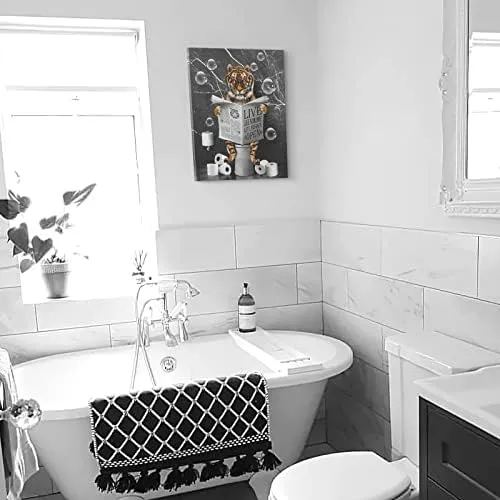 Kasluolo Tiger Decoración De Baño Arte De Pared Divertido Ti
