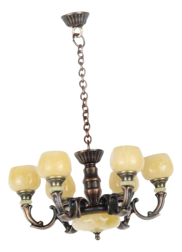 Lámpara De Araña En Miniatura A Escala 1/12, Bronce
