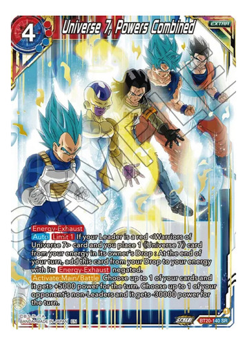 Universe 7 Carta Dragon Ball Super Card Game+10 Cartas