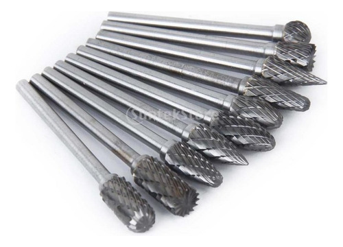 10pcs Acero De Tungsteno Yg8 Carburo Rotary Burr