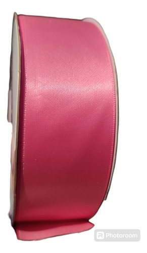  Rollo Listón Satinado Una Cara #9 3.8cm 45mts Rosa Eterna Hotpink Liso