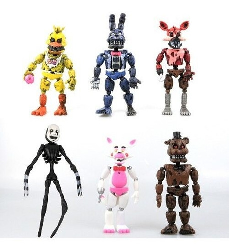 6pcs Pvc Figura De Acción Bonnie Foxy Freddy Fazbear Bear Ju