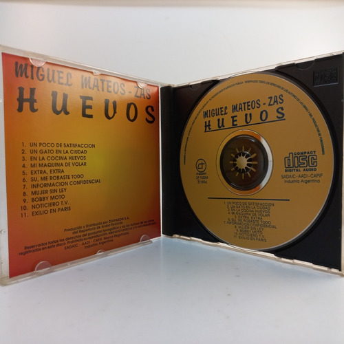 Miguel Mateos Zas - Huevos - Cd - Mb (Usado)