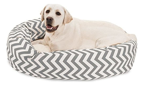 Majestic Pet Chevron Sherpa Bagel Bed