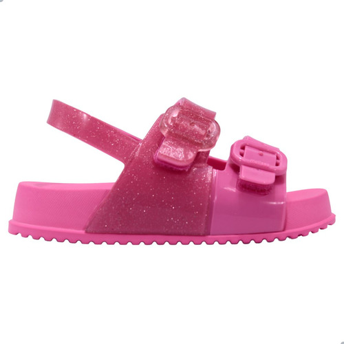 Sandália Infantil Mini Melissa Cozy Slide Baby Rosa/glitter