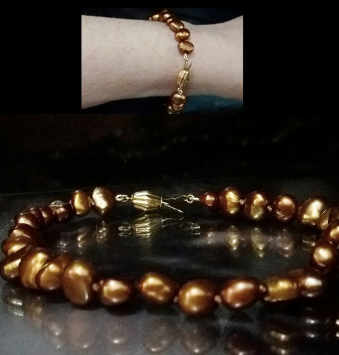 Imagem 6 de 7 de Pedras - Pulseira Pérolas, Fecho De Ouro 18kts, Cód353p200