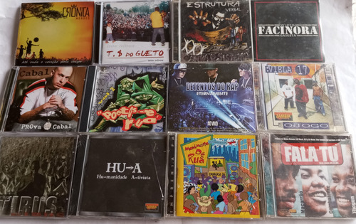 Lote 12 Cd's Rap Nacional Novos Raros Lacrados Racionais Rmx