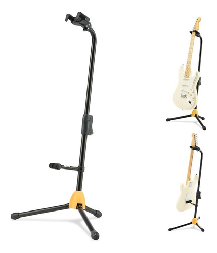 Suporte Profissional Guitarra Baixo Violão Hercules Gs412b Cor Preto/Amarelo