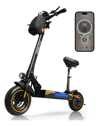 Scooter Eléctrico Patín T4A Honey Whale 45km/h Plegable para Adultos Motor Max. hasta 750W Velocidad Máxima 40-45KM/H, Capacidad de la Batería 10AH, Autonomía 30-35KM