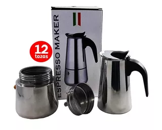 Cafetera Espresso Maker Italiana 12 Tazas Acero Inoxidable