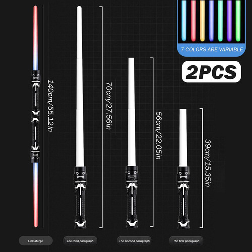 Sable Par Star Galaxy Wars Espada Luz Sonido Cambia Color 2