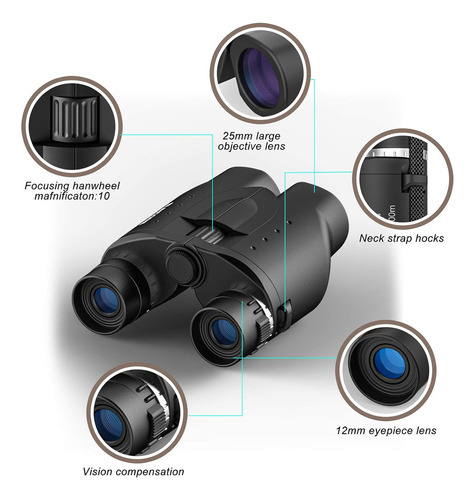 Telescopio Binocular 10x25 Fmc Potente Visión Binocular Para