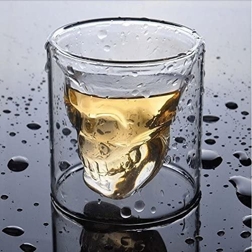 Set De Shots 2 Vasos Cristal Calavera Craneo 13 Cm (2 Pzas)