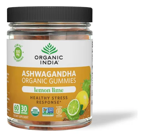 Gomitas Ashwagandha Organic India Para Hombres Y Mujeres - S