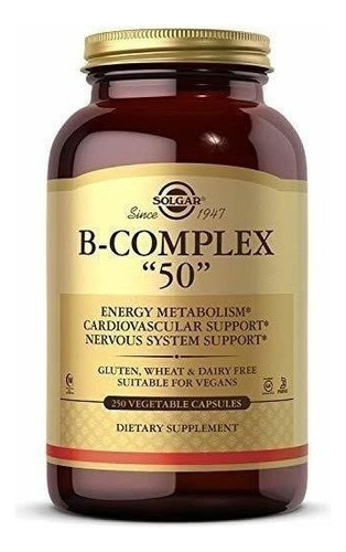 B Complex 50 Solgar Metabolismo Cardiovascular 250 Cap 