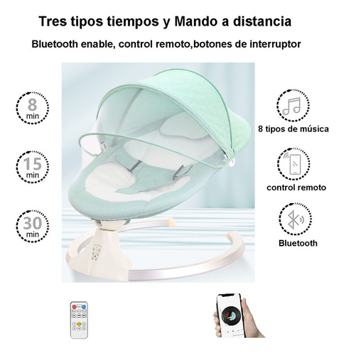 Columpio Mecedora Eléctrica Hamaca Para Bebé Con Mosquitera Color Verde Columpio Mecedor Verde Dfilio YLY