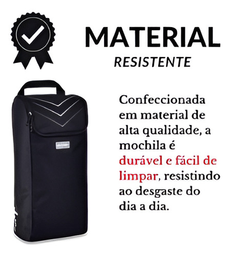 Porta Chuteira Tênis Bolsa Com Alça Preto Air Track- Clio