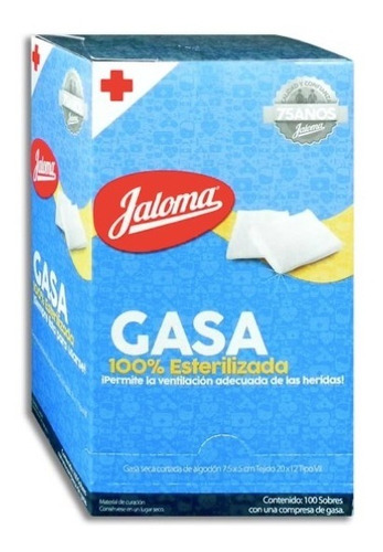 Caja C/100 Gasa Estéril 7.5 Cm X 7.5 Cm Jaloma 