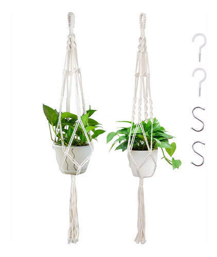 Macramé Soporte Para Plantas Colgantes Hechos A Mano, Soport