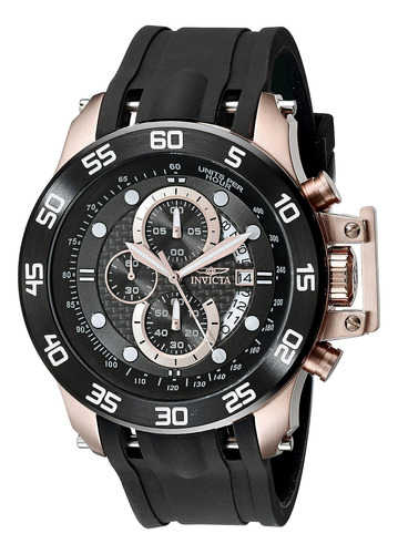 I-force Men 51mm Stainless Steel Rose Gold + Black Black