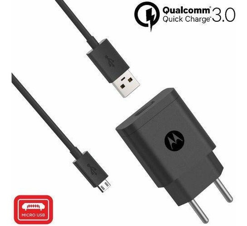 Carregador Motorola Turbo Power Micro Usb 1 Ano V8