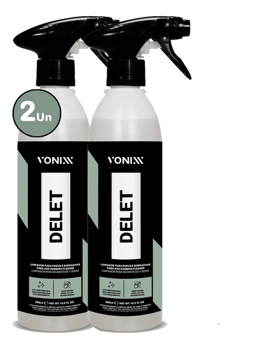 Kit 2 Delet Vonixx Limpa Pneu E Borracha - 500 Ml