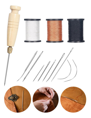 Hilo Encerado De Nailon Para Coser, Punzones De Costura Para