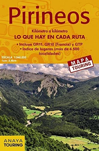 Mapa De Los Pirineos 1:340.000 - (desplegable) (mapa Touring
